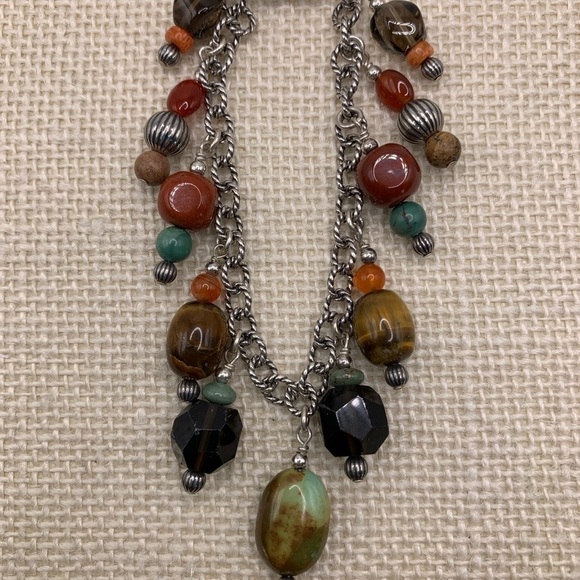 Sincerely Southwest Sterling Multi Gemstone Magnetic Charm Bracelet - Picture 5 of 5